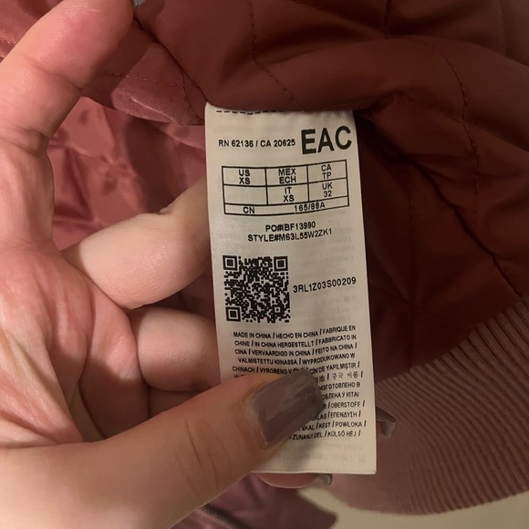 Guess Dusty Pink Moto Bomber Jacket w/ Inside & Outside Pockets - Picture 3 of 4